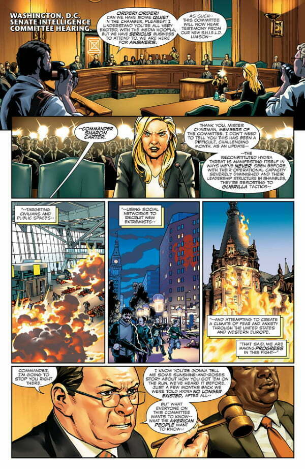 Kapitan Ameryka Steve Rogers — Przykładowa plansza z komiksu